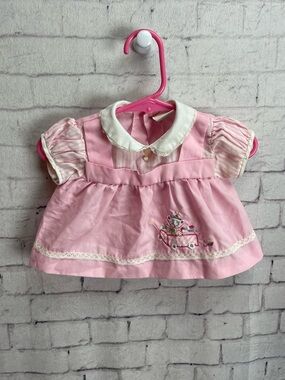 Cradle togs Vjntage baby shirt pink embroidered